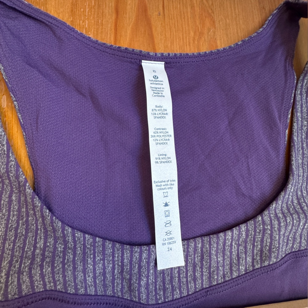 Lululemon run first base tank purple size 6 NWT - Picture 6 of 10